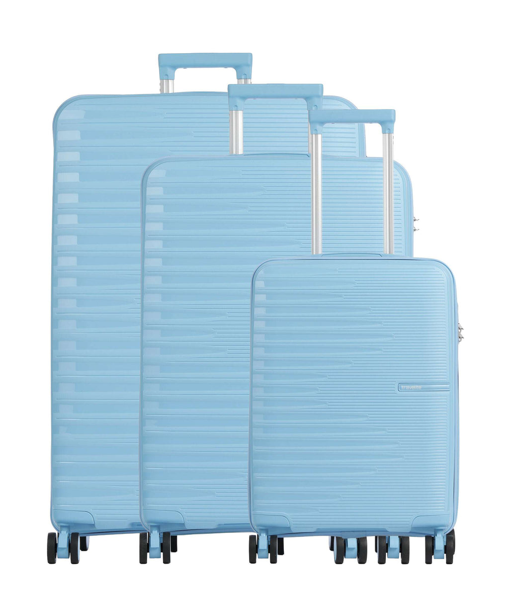 Travelite Pacific Suitcase set (4 wheels) light blue