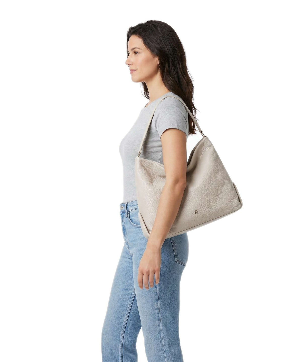 Aigner Paola M Hobo bag fog beige
