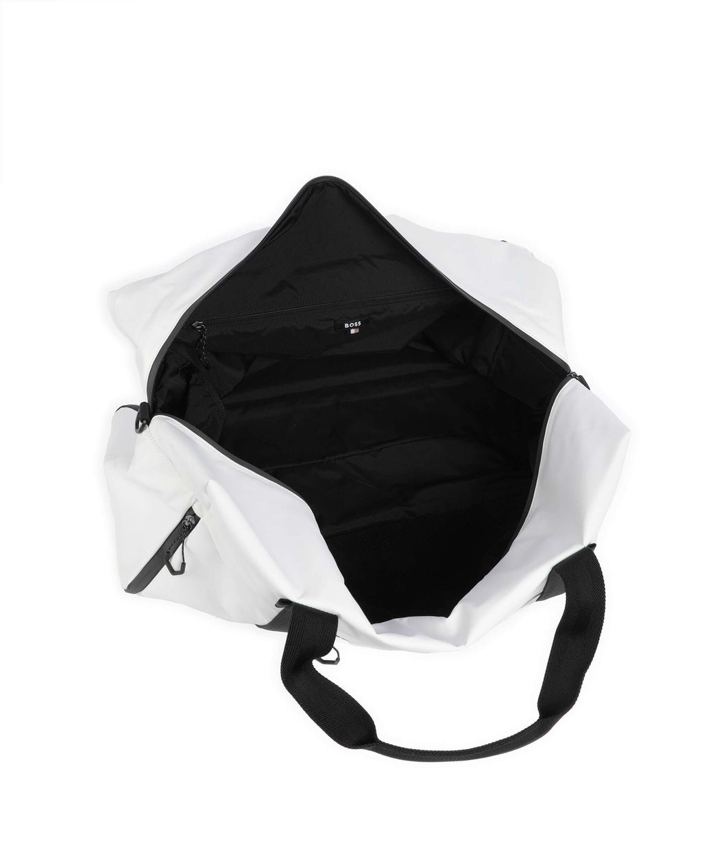 BOSS Stenson Weekend bag open white