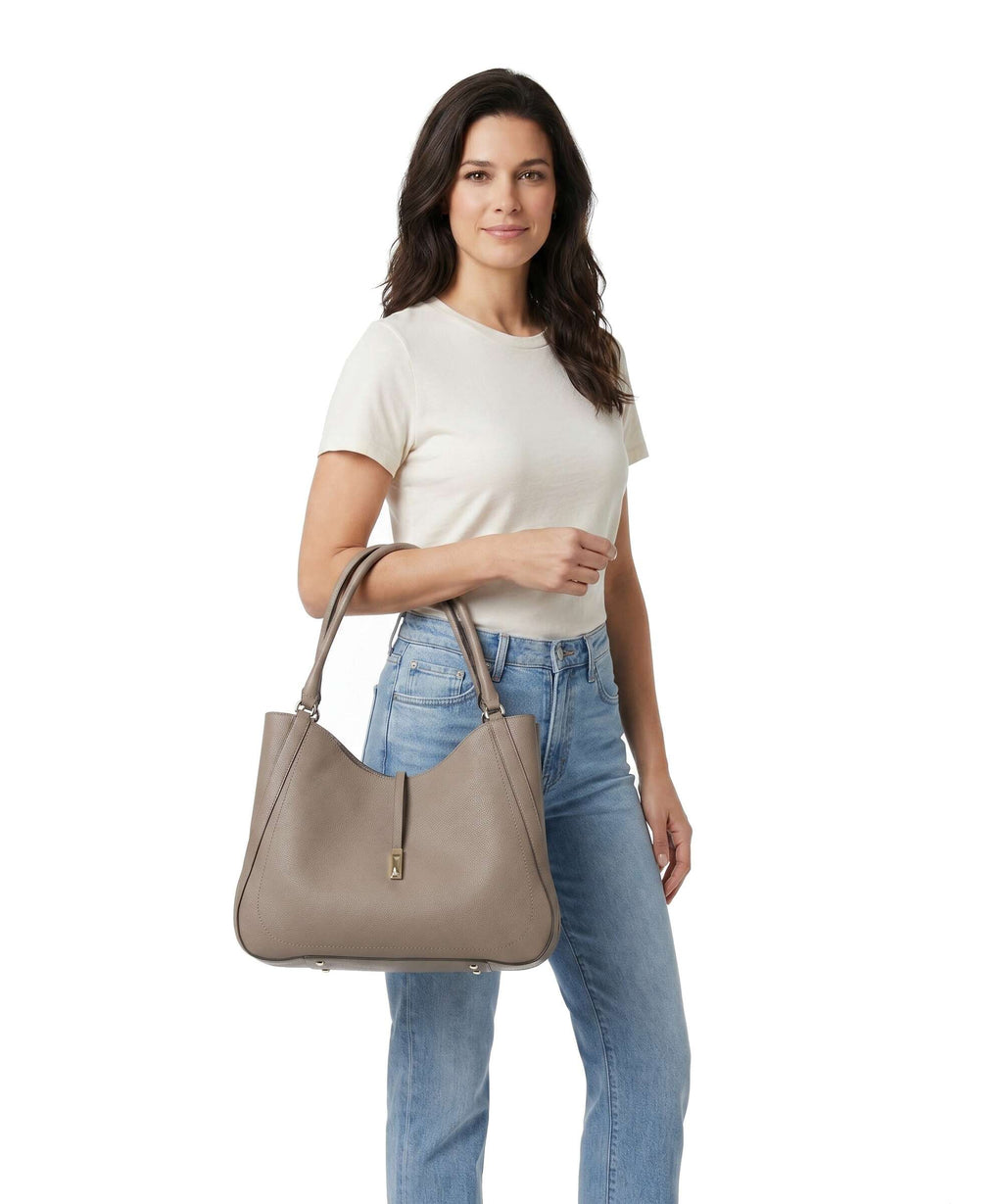 BOSS Reah Hobo bag brown overflow