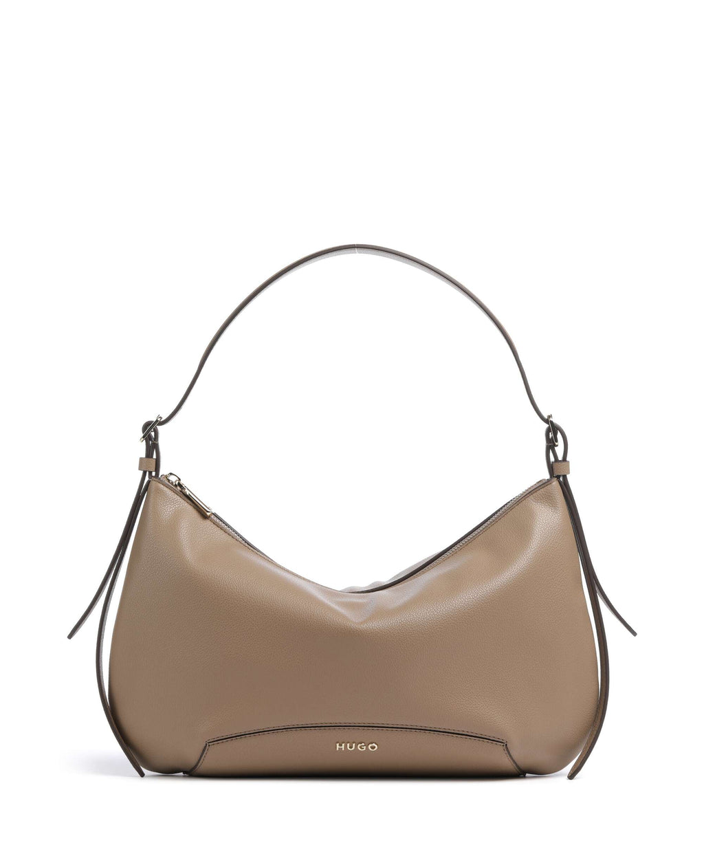 Hugo Lucya Hobo bag brown overflow