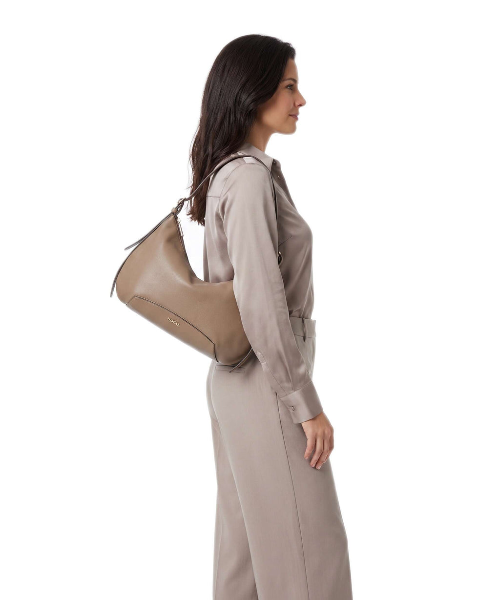 Hugo Lucya Hobo bag brown overflow