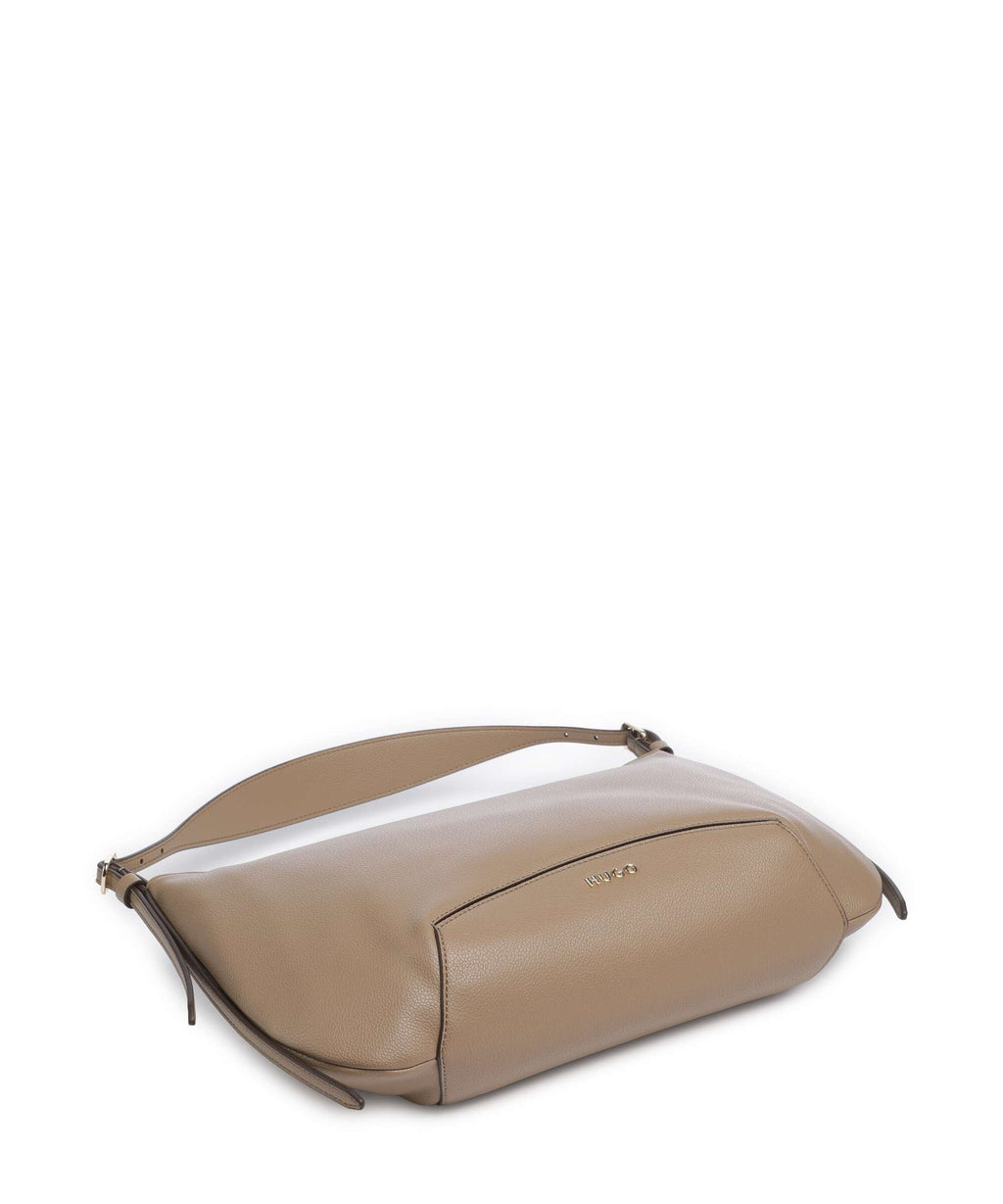 Hugo Lucya Hobo bag brown overflow
