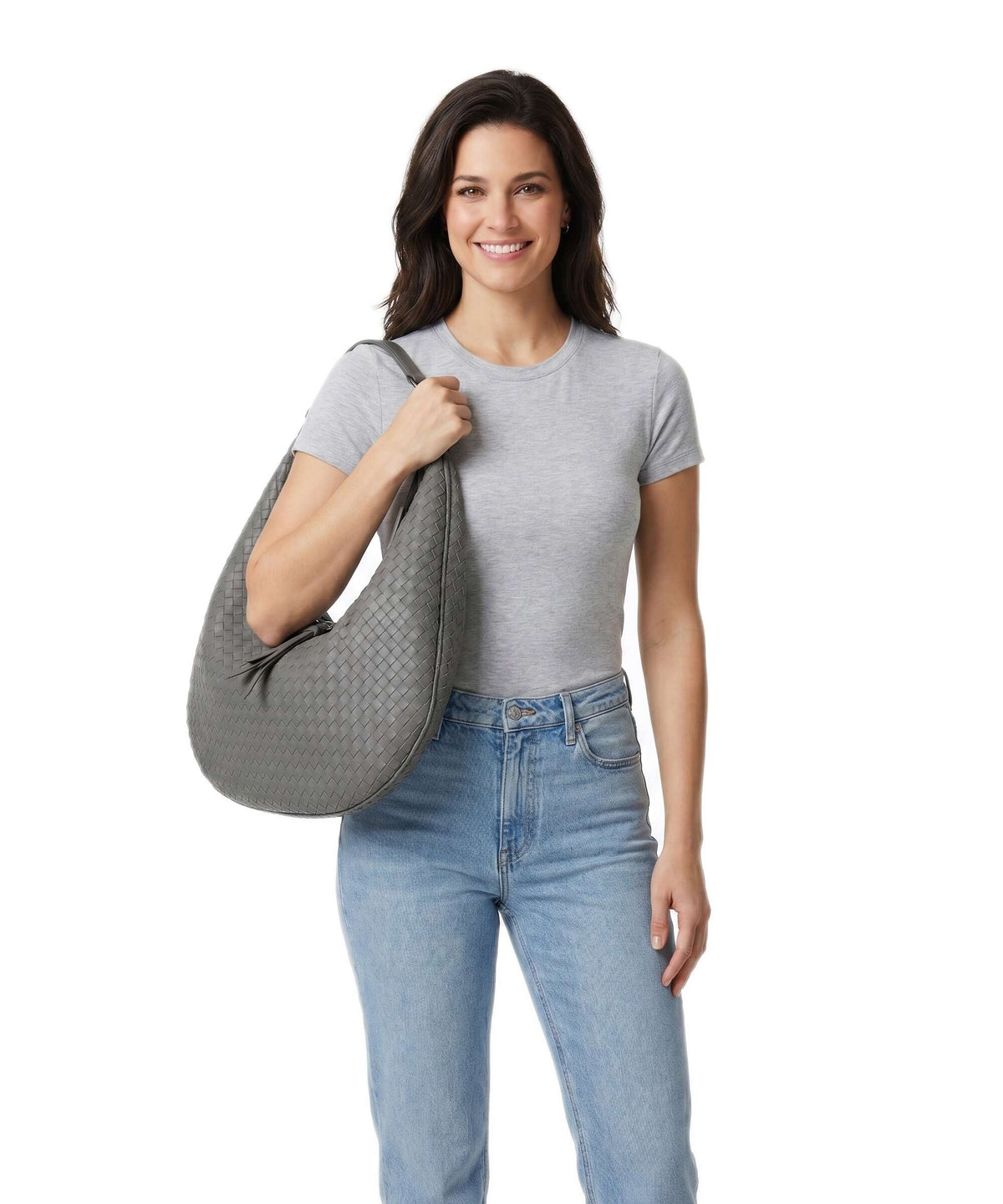 Abro Piuma Nana Hobo bag zinc