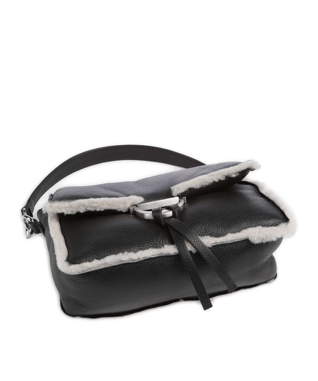 Abro Shearling Temi Shoulder bag black/white