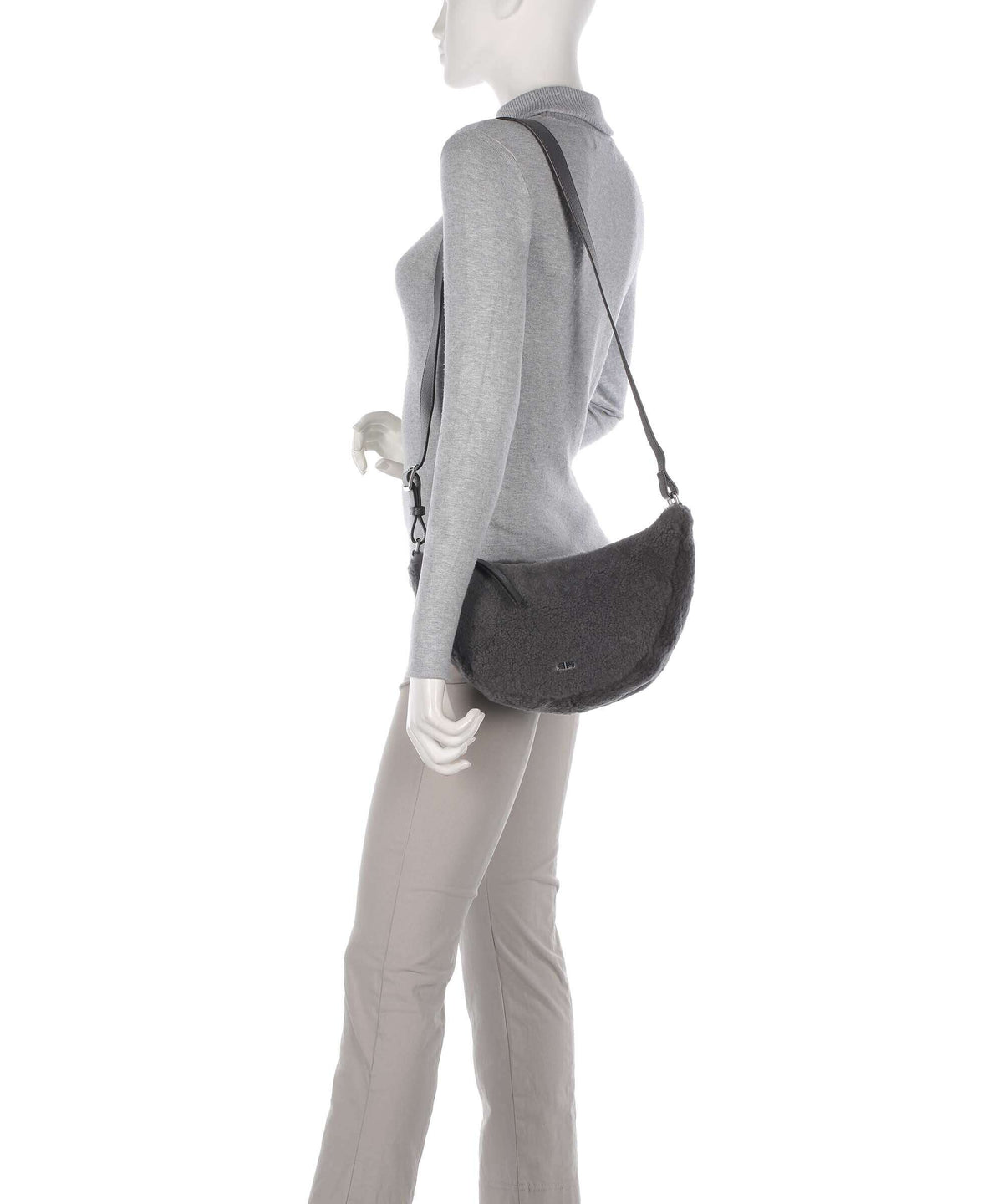 Abro Shearling By My Side Crossbody bag grey