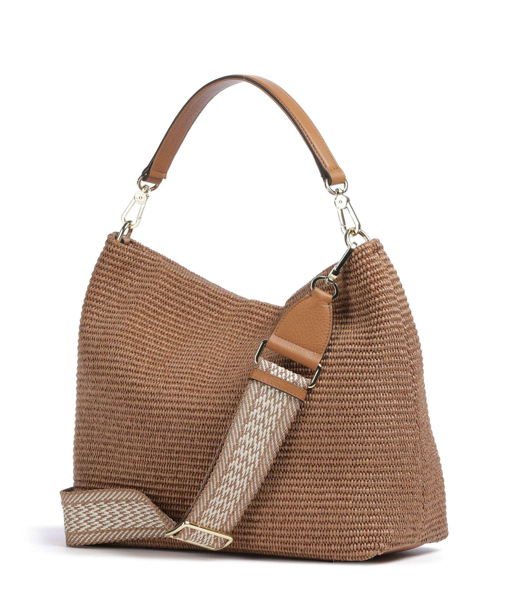 Abro Raffia Kaia Hobo bag cuoio