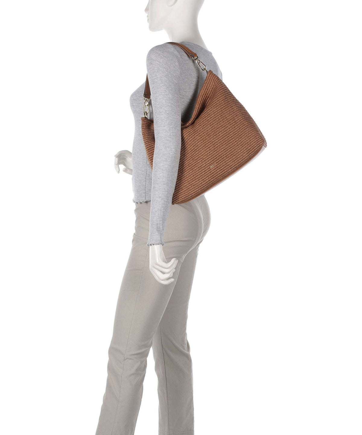 Abro Raffia Kaia Hobo bag cuoio