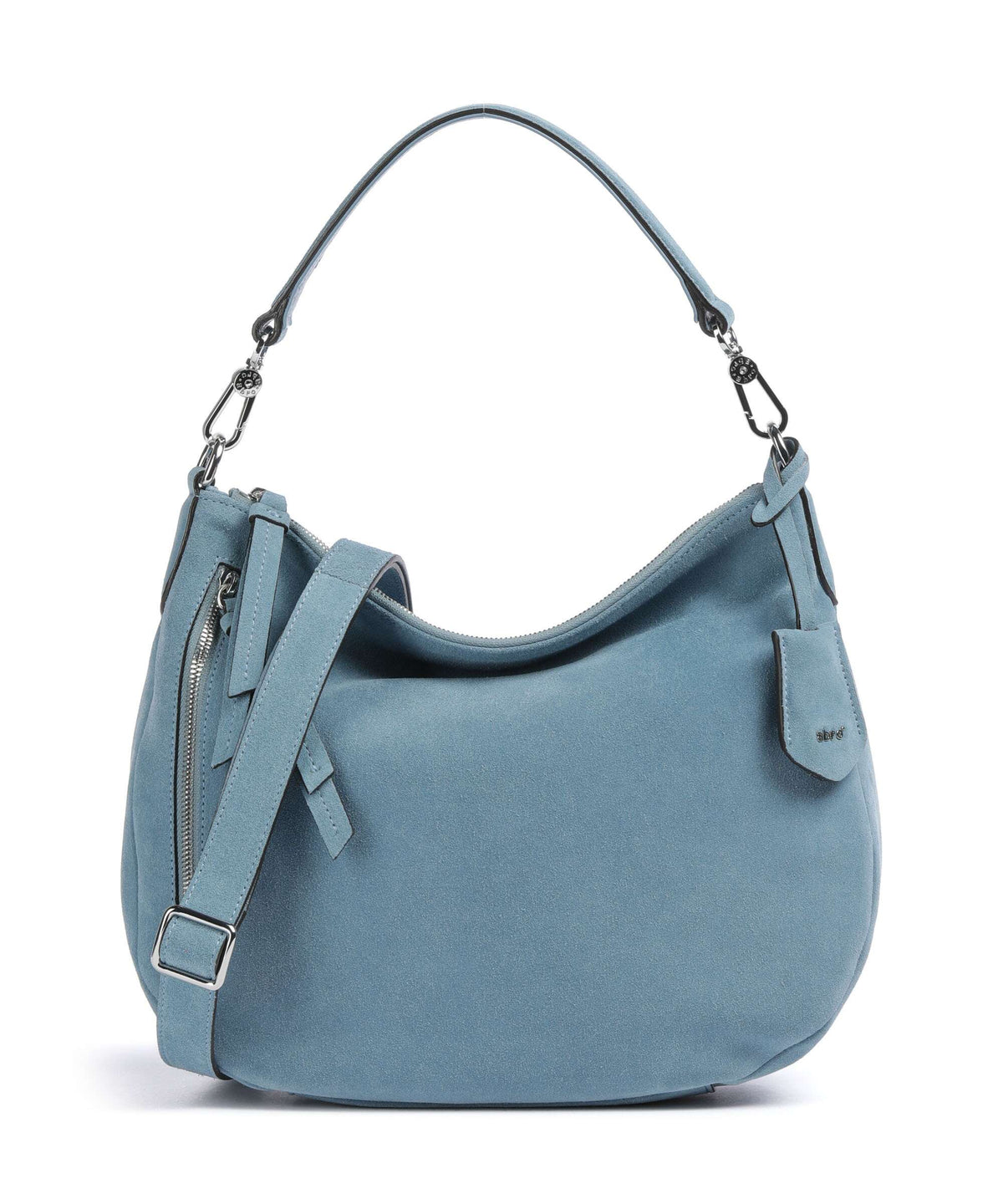 Abro Suede Juna Hobo bag light blue/fairy