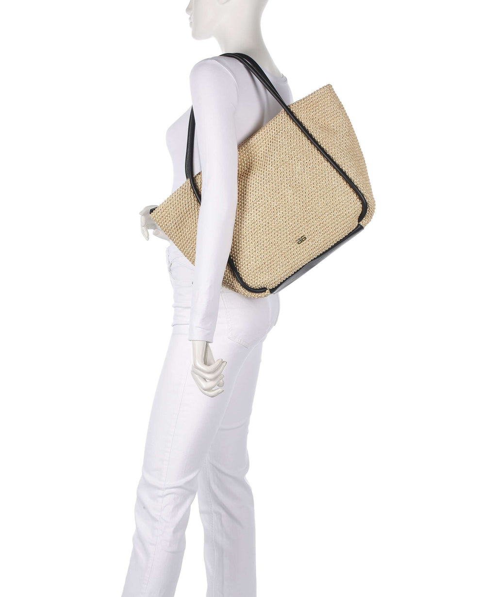 Abro Maglia Raffia Willow Tote bag natural/black