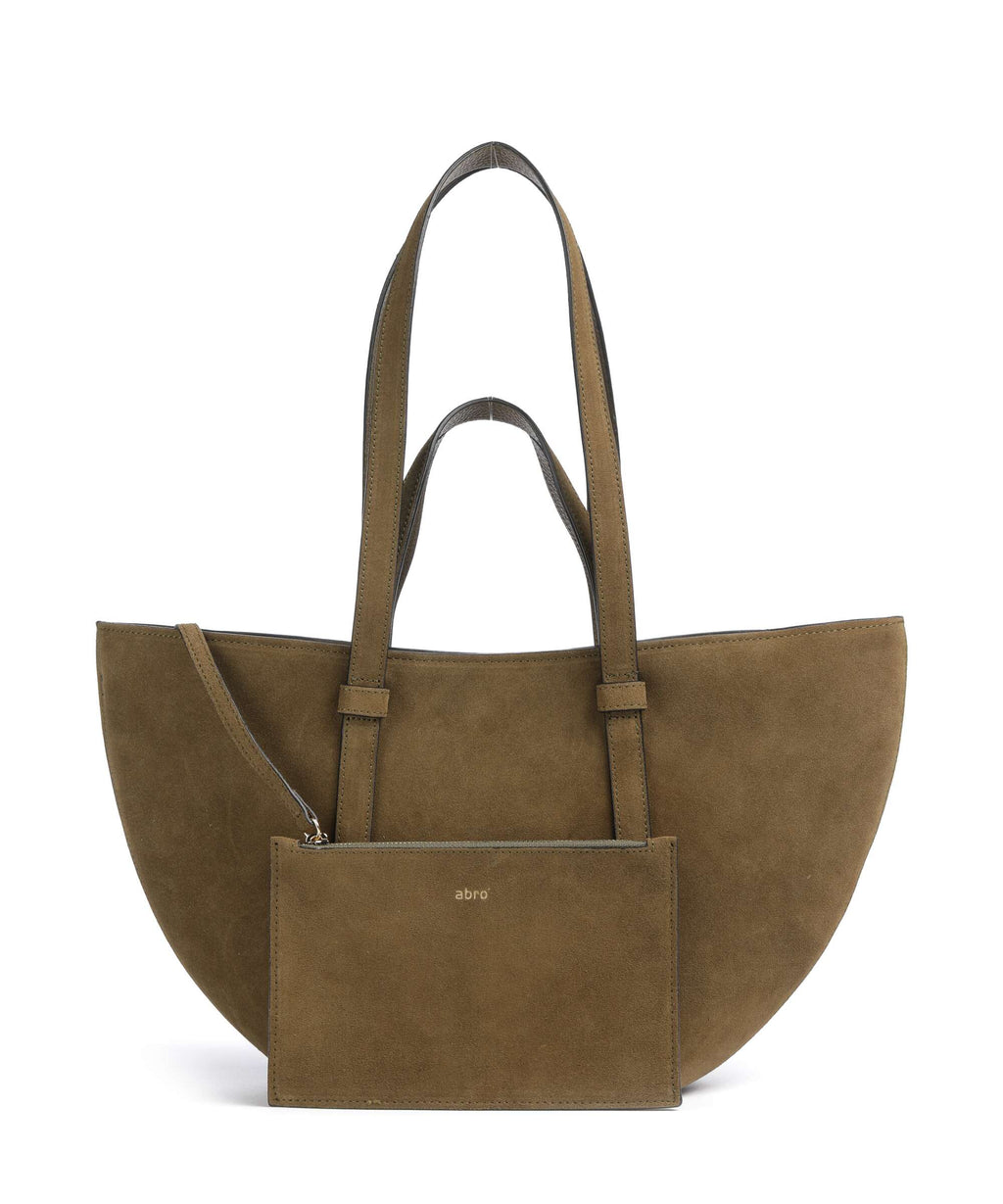 Abro Suede Cosmo Medium Tote bag military