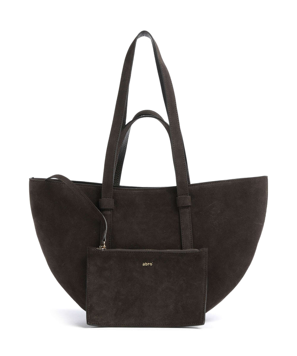 Abro Suede Cosmo Medium Tote bag dark brown