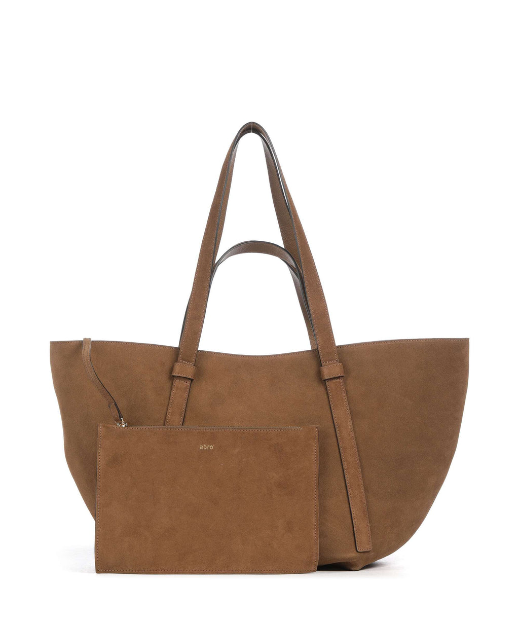 Abro Suede Cosmo Large Tote bag camel