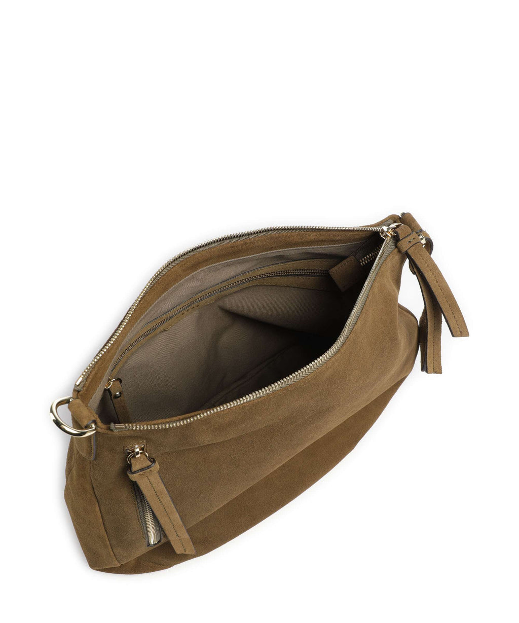 Abro Suede Juna Small Hobo bag military