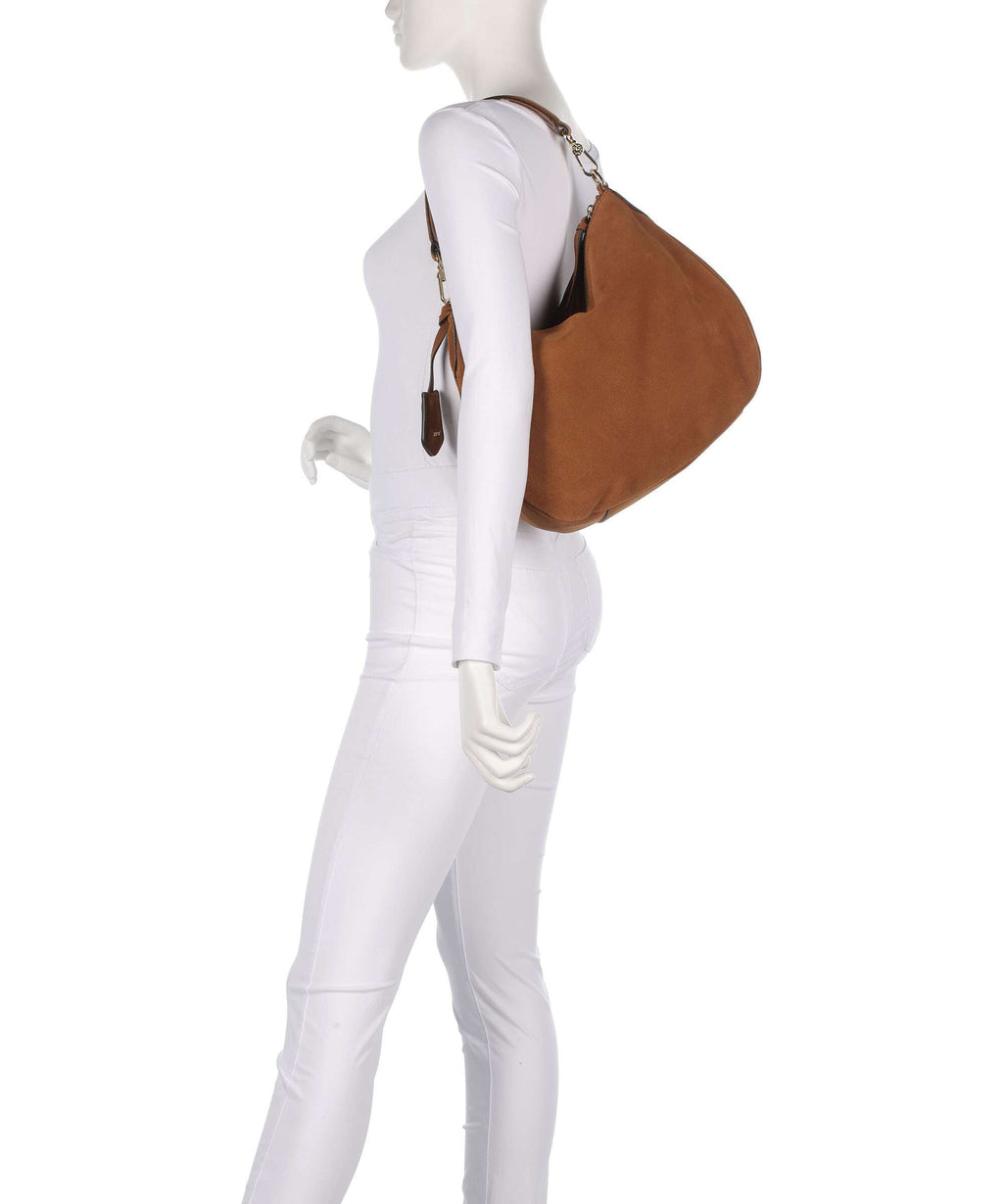 Abro Suede Juna Small Hobo bag cuoio