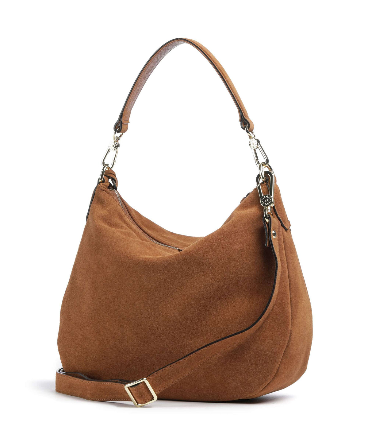 Abro Suede Juna Small Hobo bag cuoio