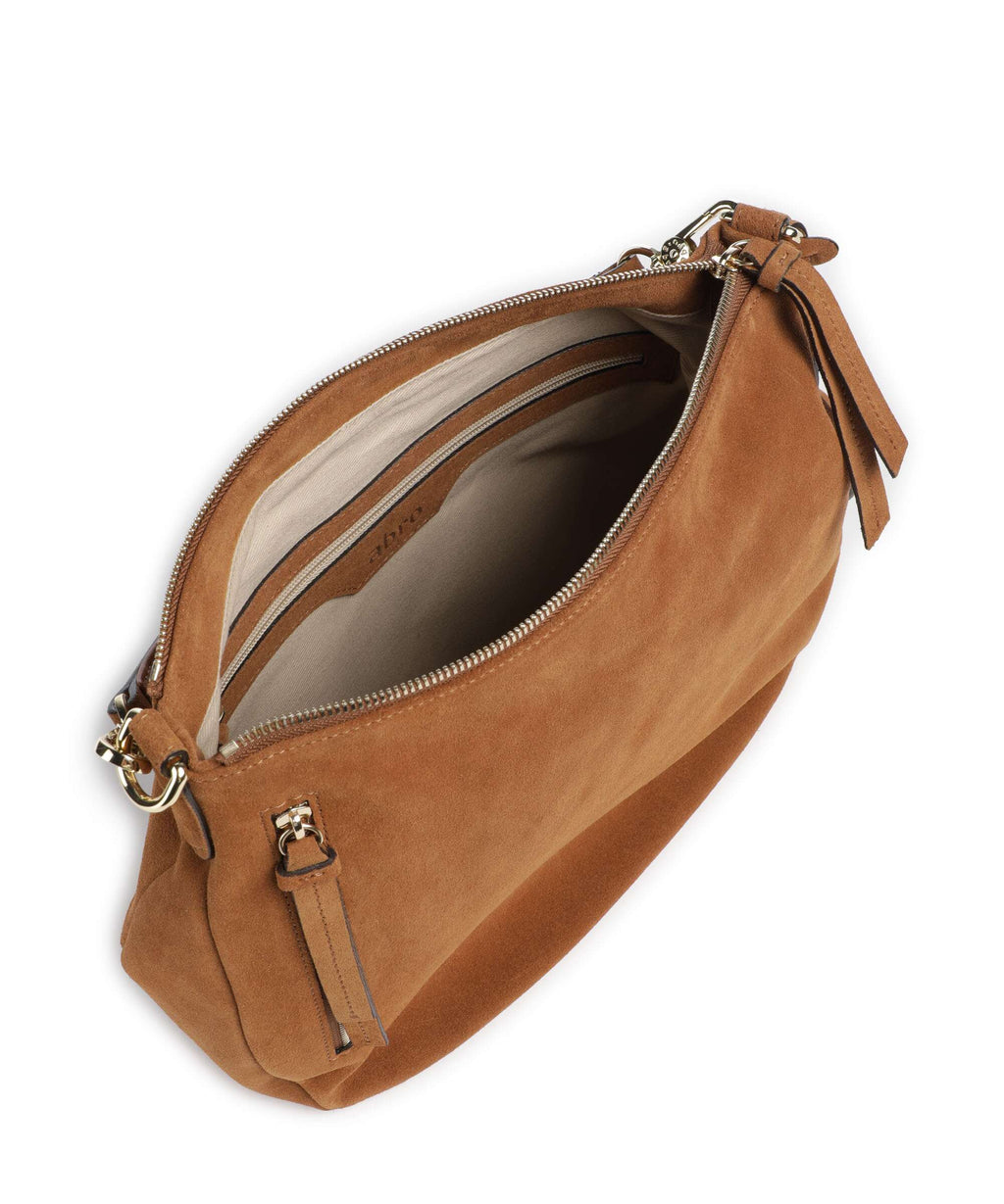 Abro Suede Juna Small Hobo bag cuoio
