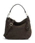 Abro Suede Juna Small Hobo bag dark brown