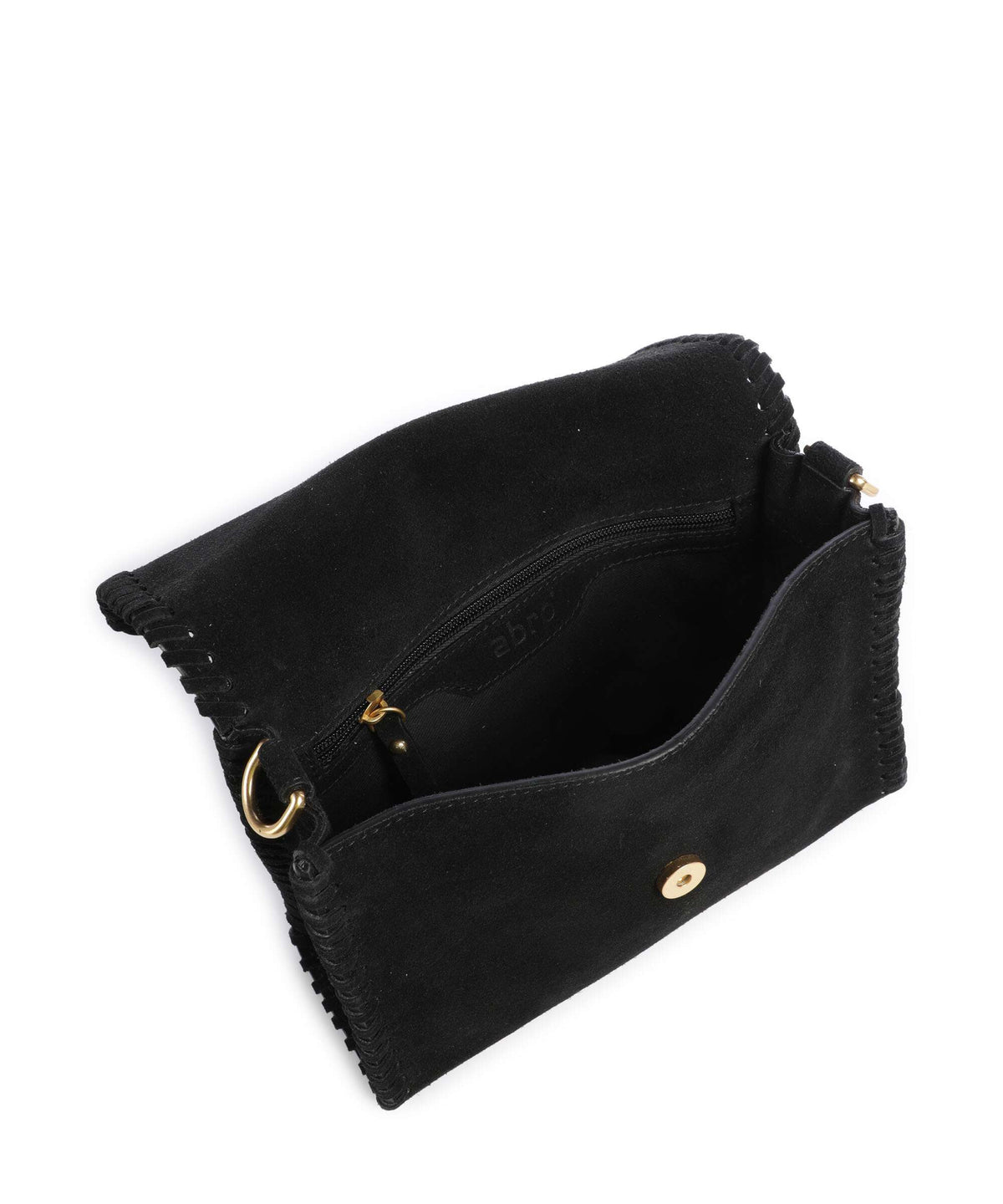 Abro Suede Temi Stitch Shoulder bag black/gold