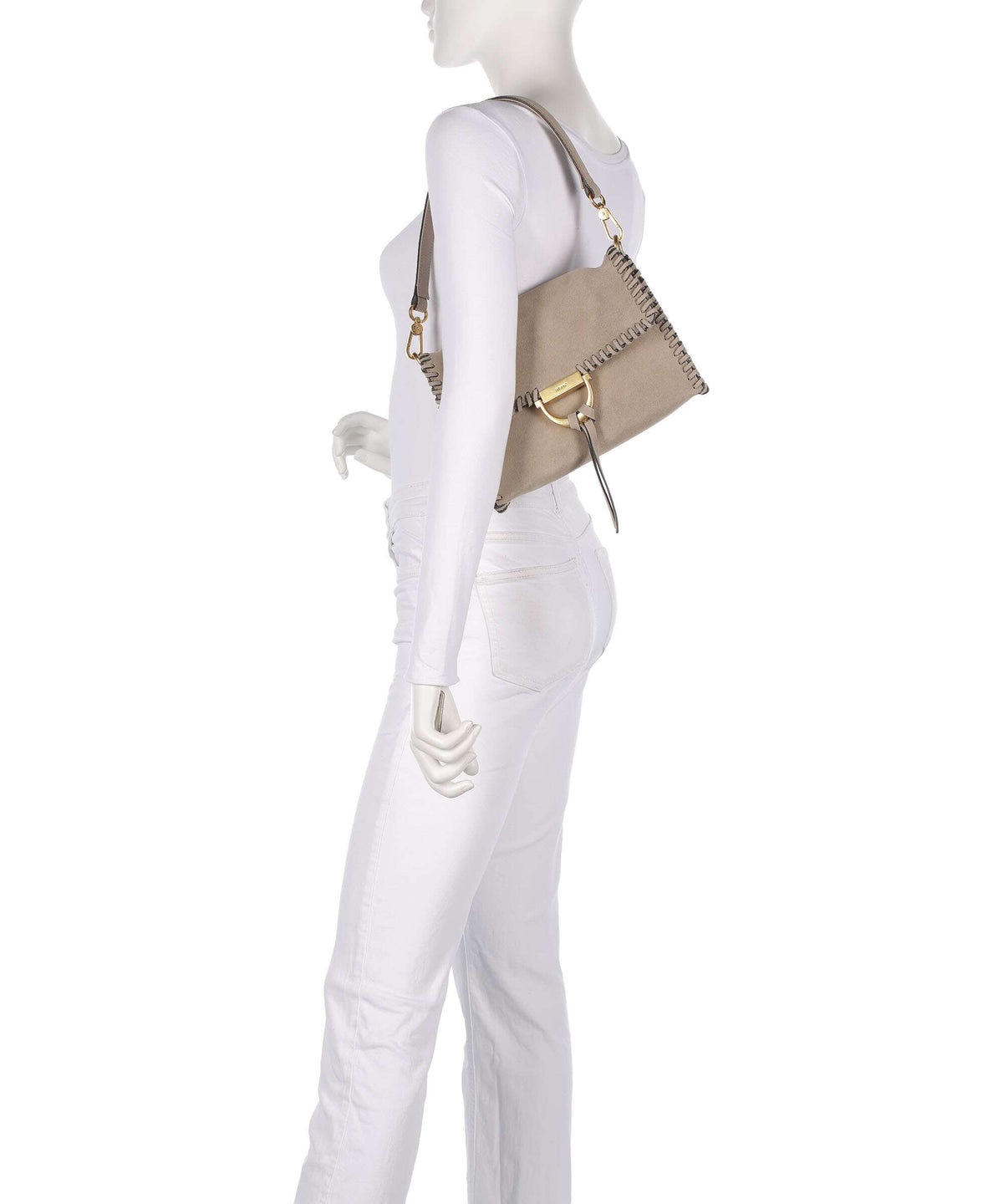Abro Suede Temi Stitch Shoulder bag siena