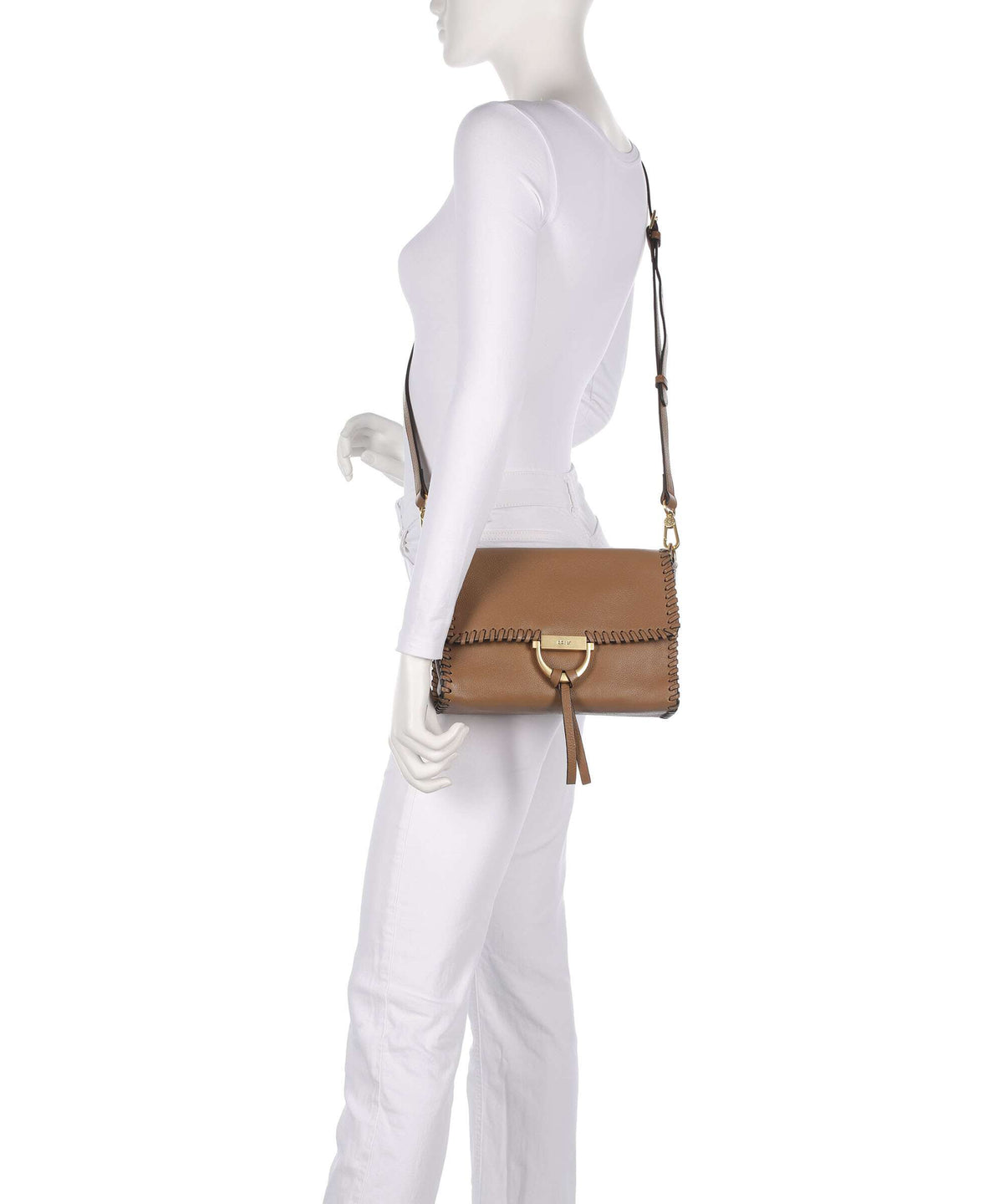 Abro Dalia Temi Stitch Shoulder bag caramel/cognac