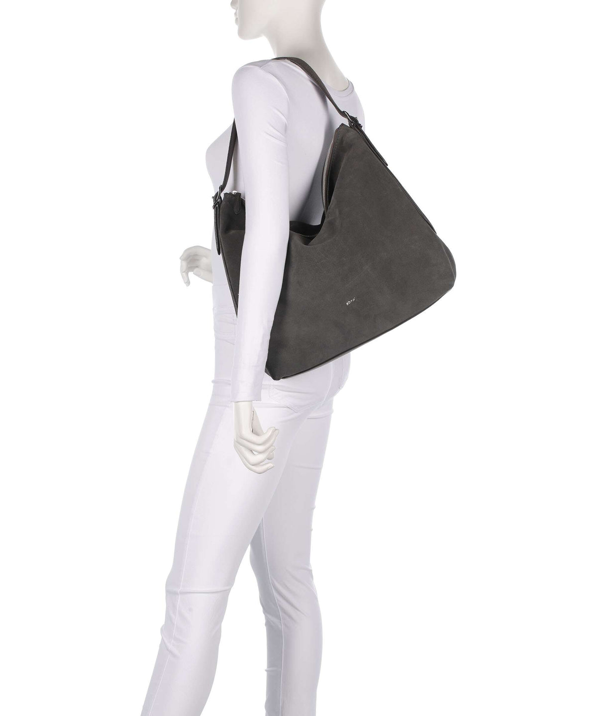 Abro Suede Carina Hobo bag grey