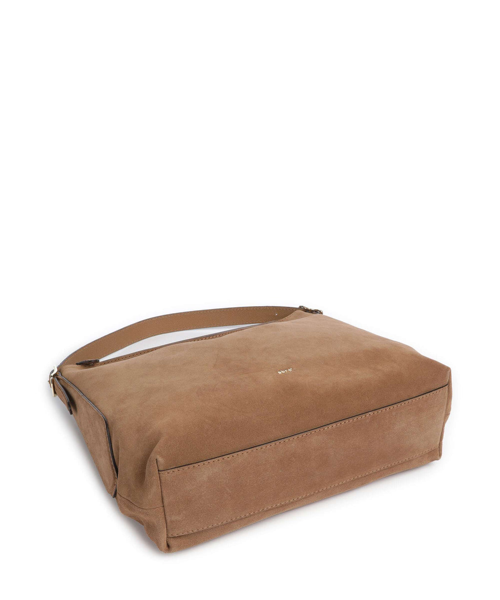 Abro Suede Carina Hobo bag camel