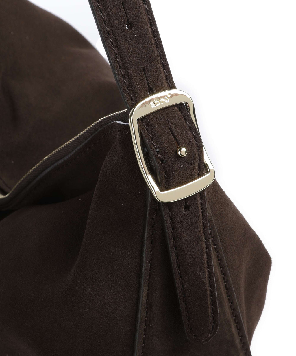 Abro Suede Carina Hobo bag dark brown