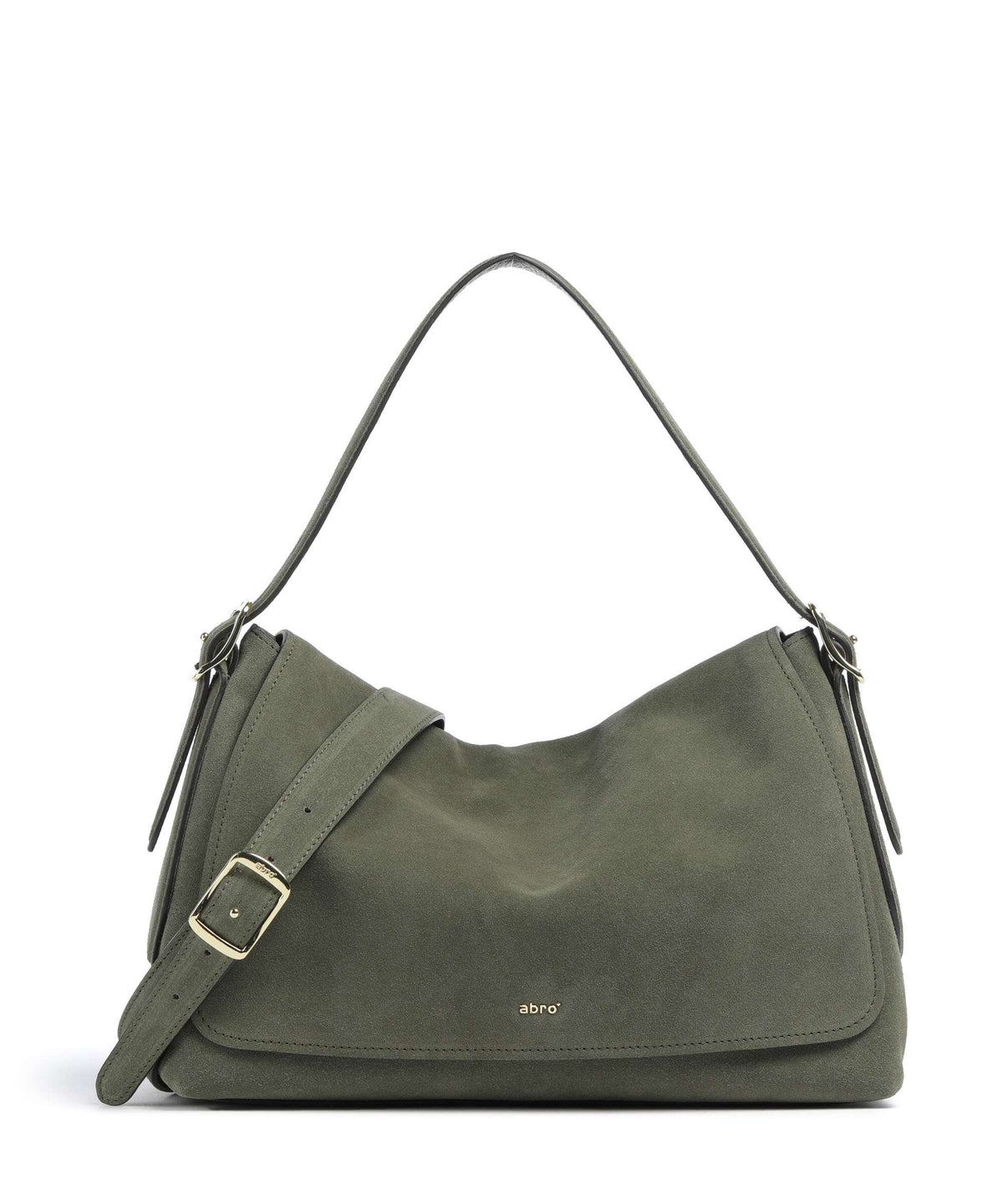 Abro Suede Carina Hobo bag oliv