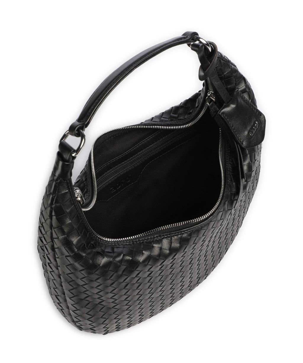 Abro Piuma Nana Small Hobo bag black/nickel