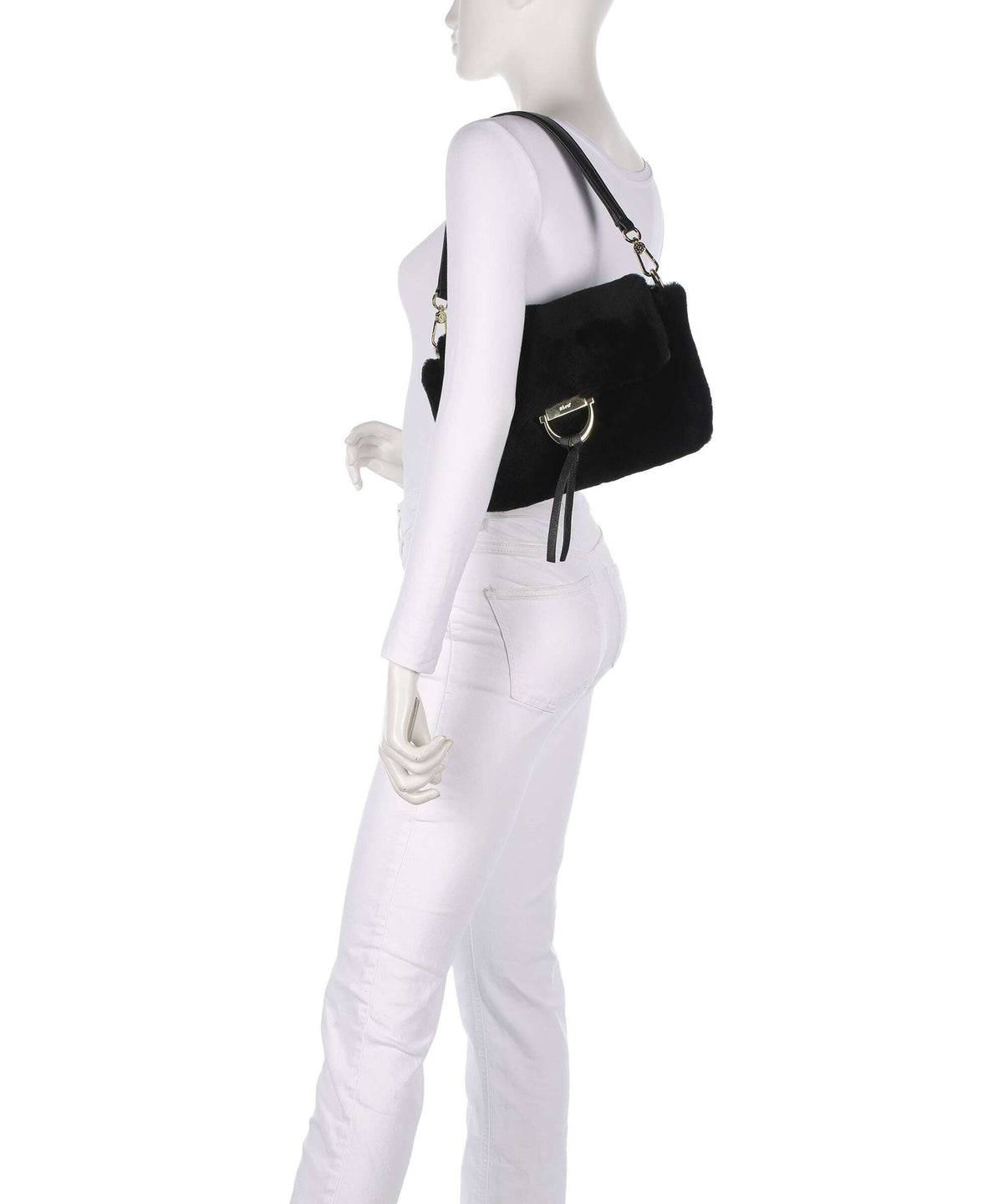 Abro Shearling Temi Shoulder bag black/gold