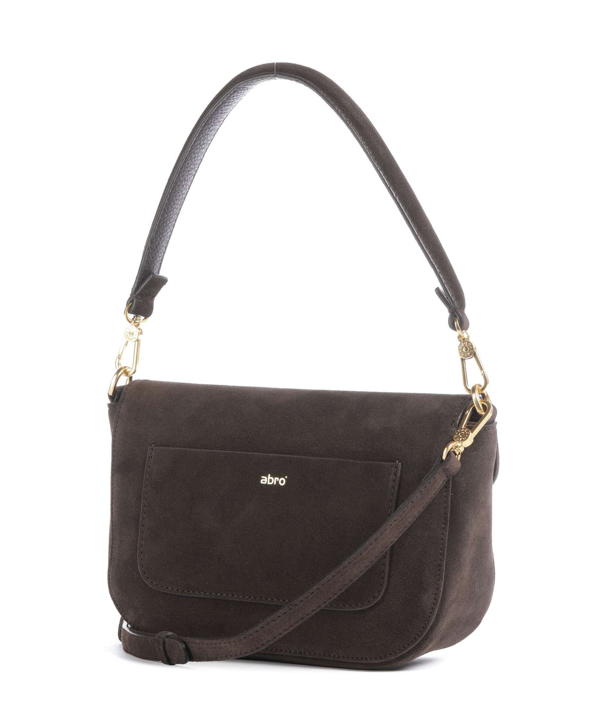 Abro Suede Camilla Shoulder bag dark brown