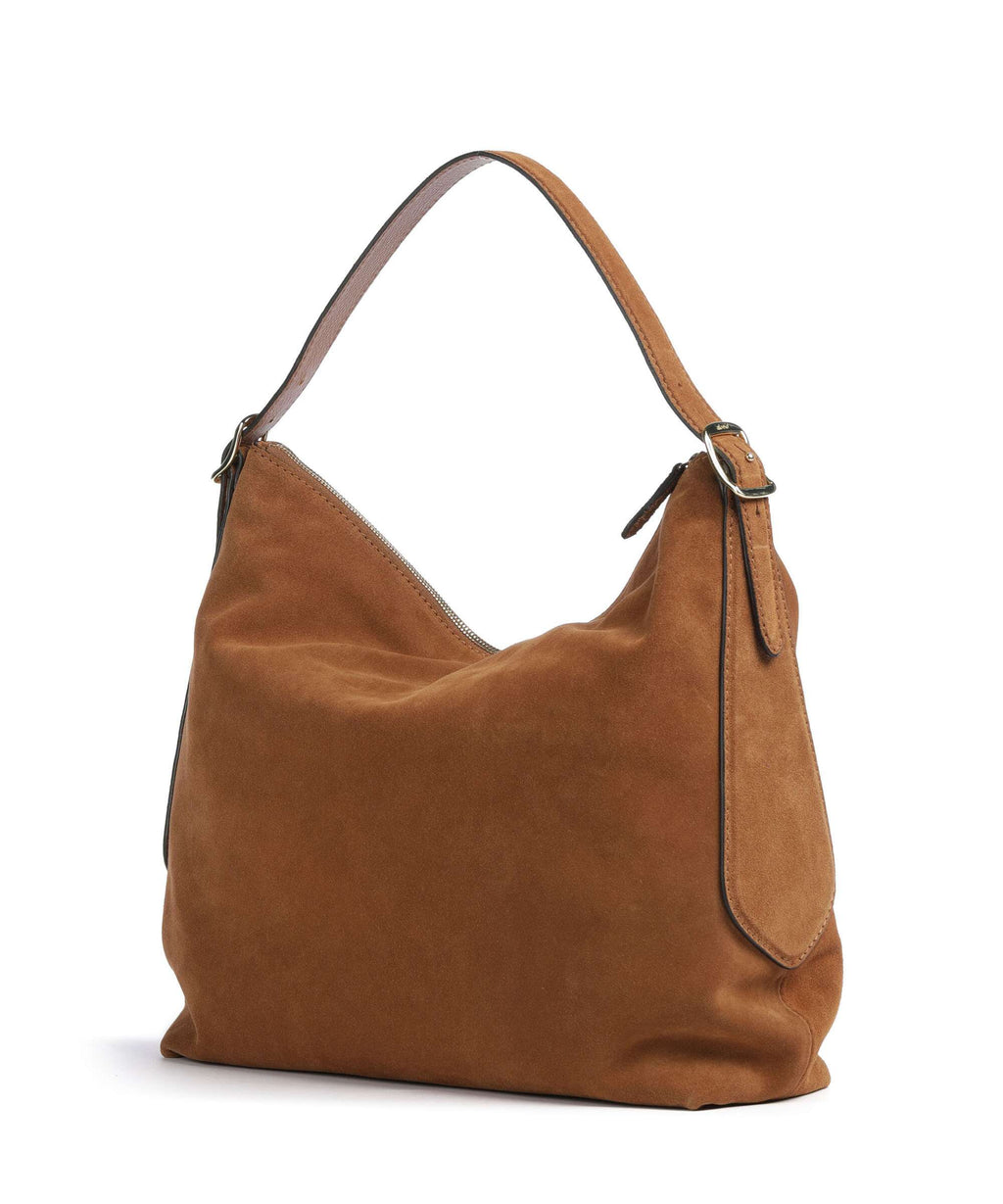 Abro Suede Carina Hobo bag cuoio