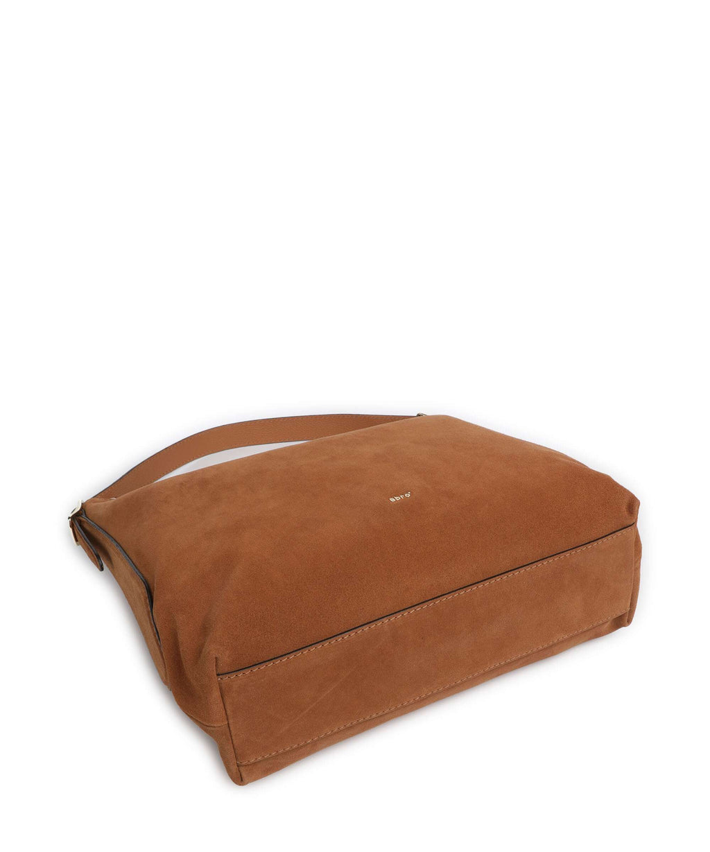 Abro Suede Carina Hobo bag cuoio