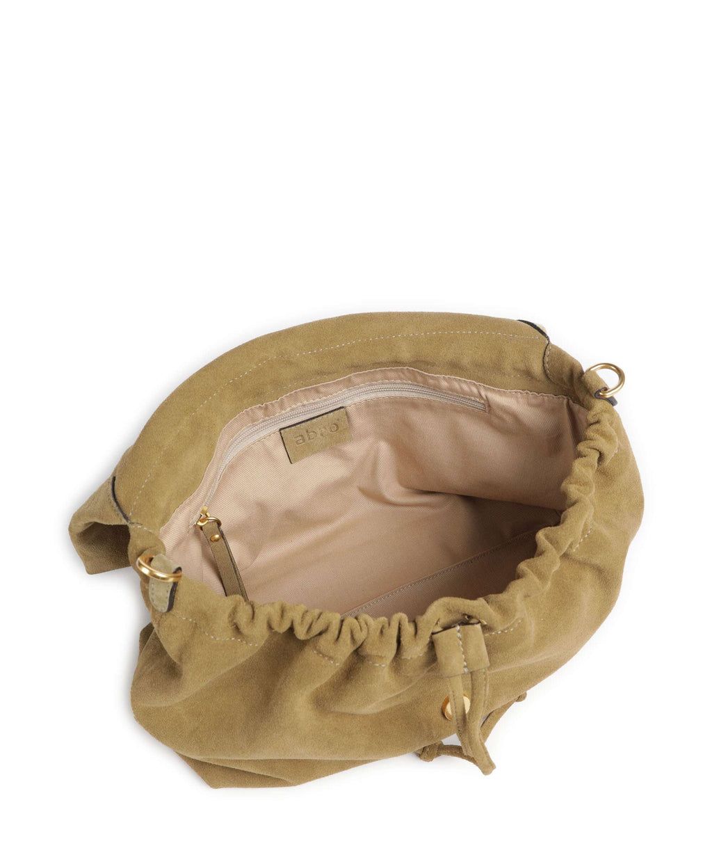 Abro Suede Temi Large Shoulder bag mud