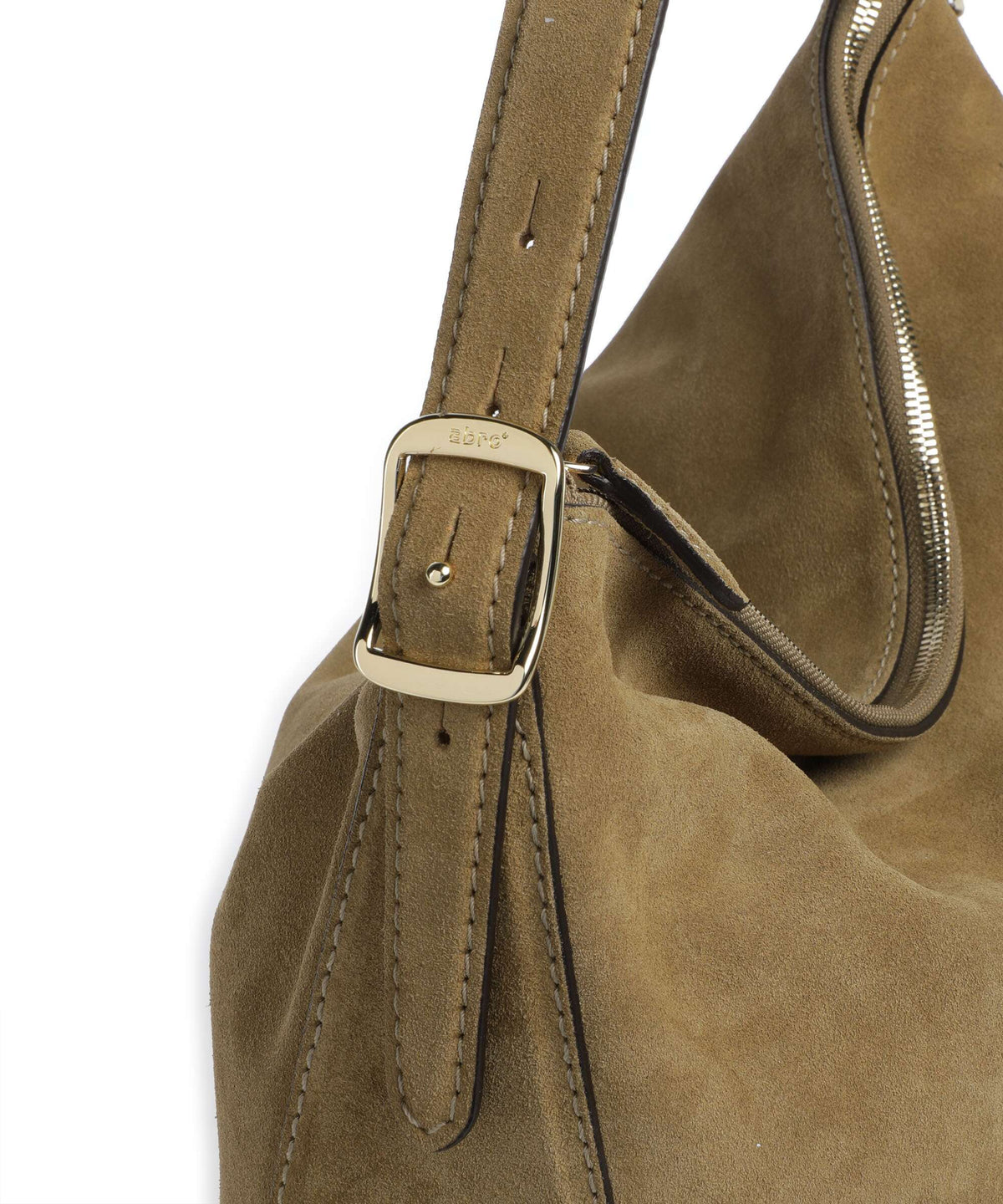 Abro Suede Carina Hobo bag mud