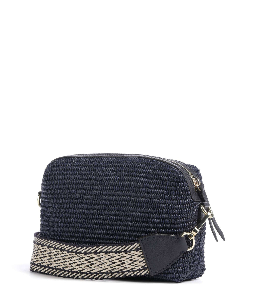Abro Raffia Kaia Crossbody bag navy