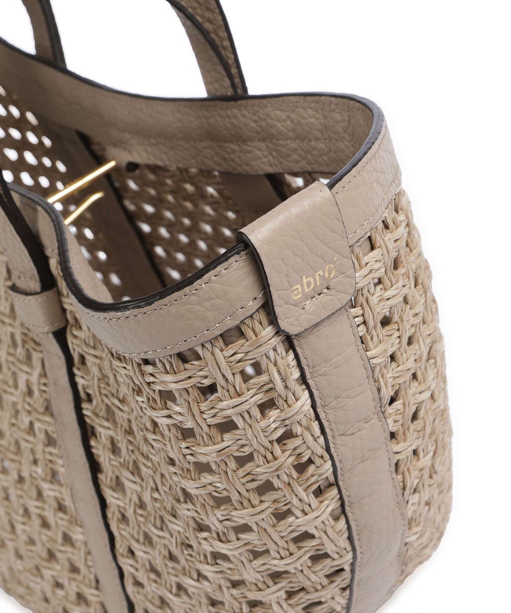 Abro Raffia Net Cosmo Medium Tote bag sahara