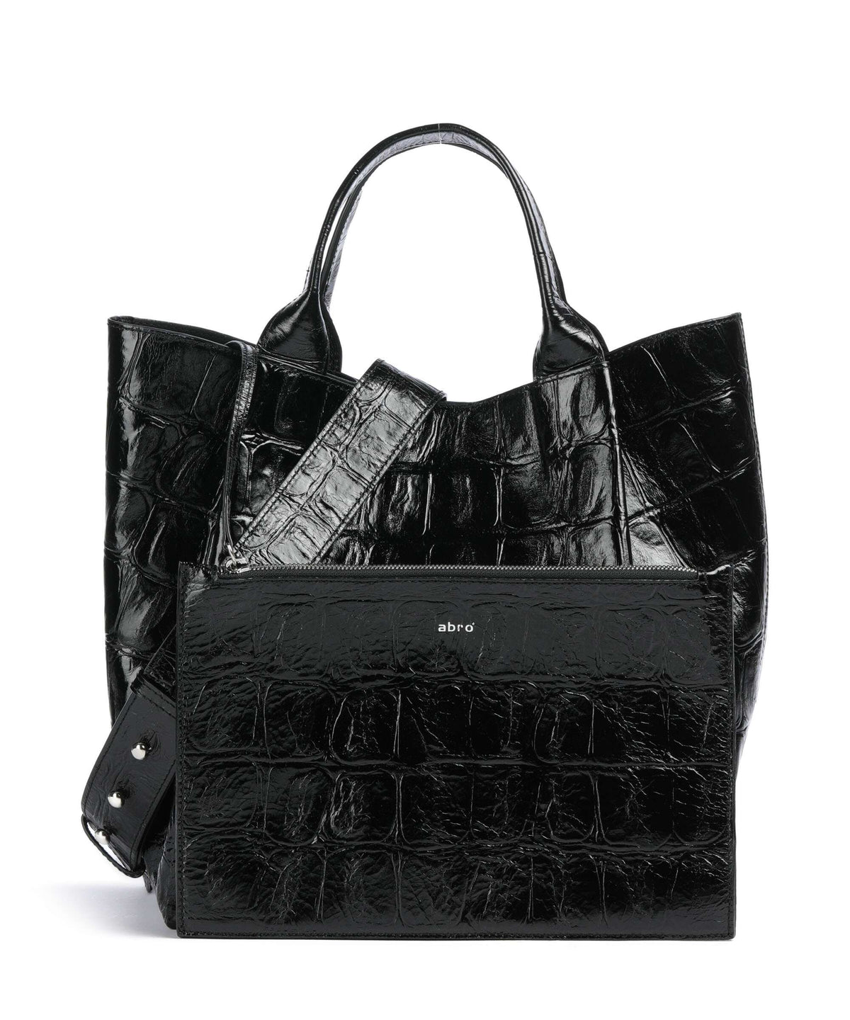 Abro Maxi Cocco Essential Medium Handbag black/nickel