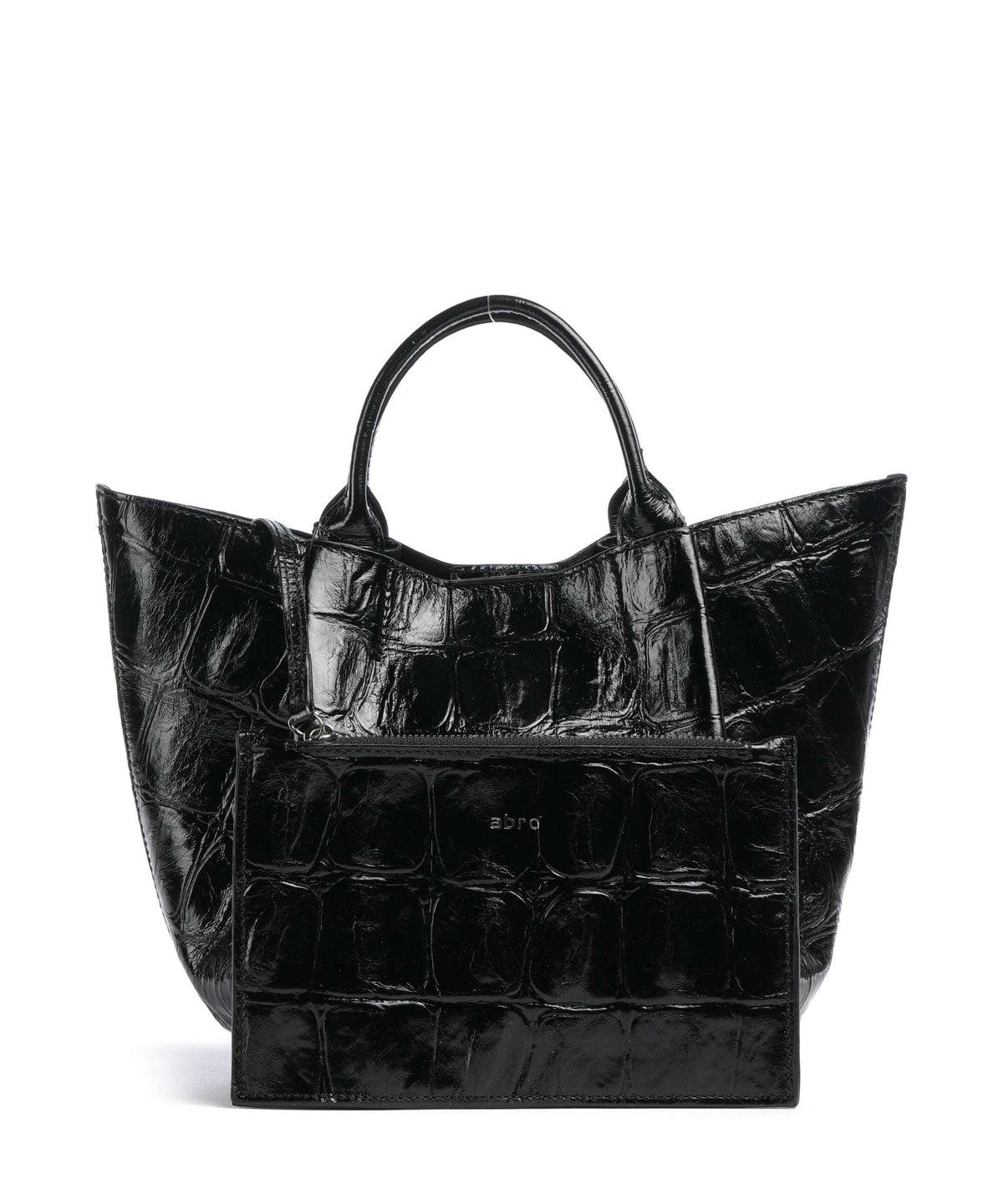 Abro Maxi Cocco Essential Small Handbag black/nickel