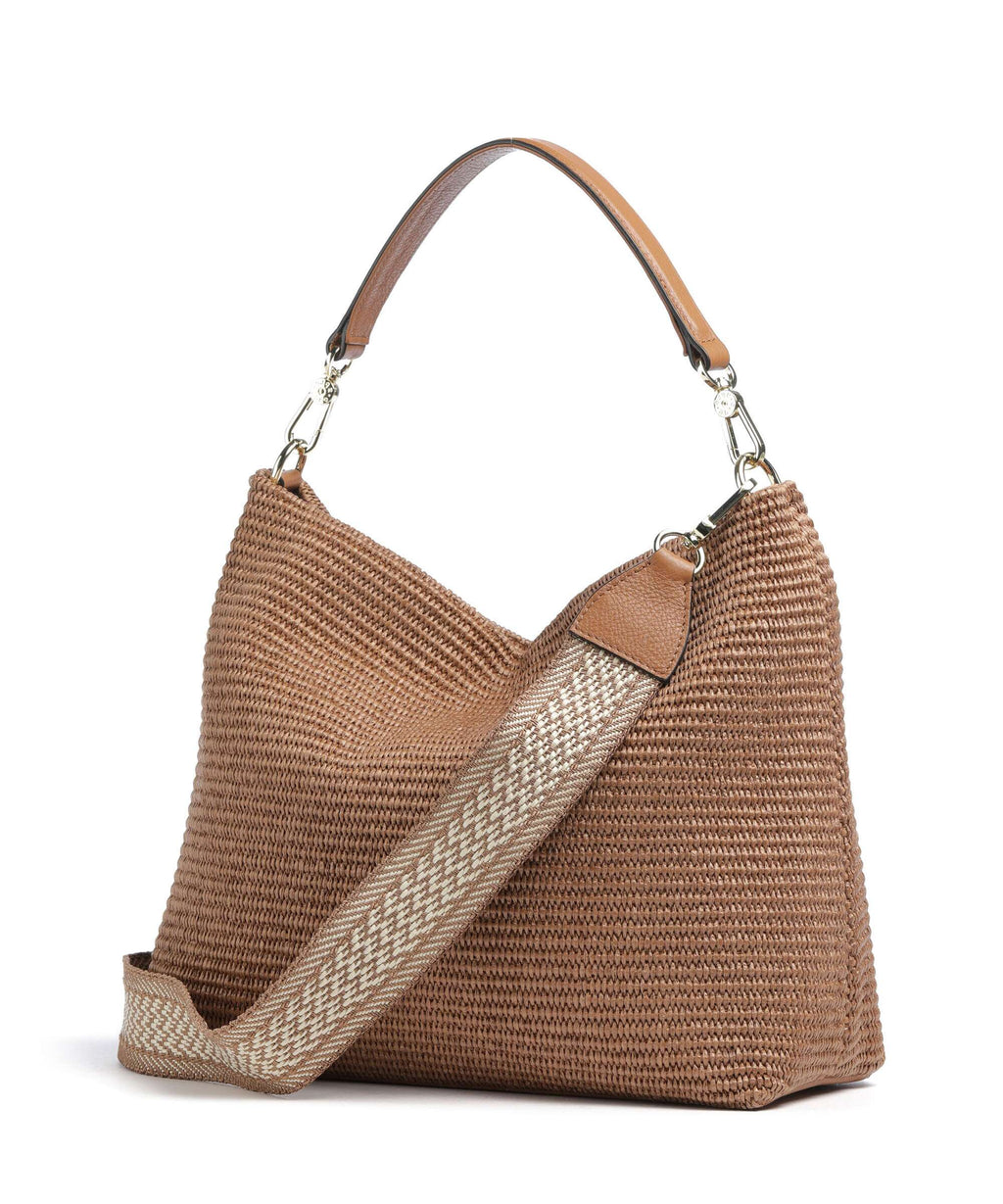 Abro Raffia Kaia Hobo bag caramel/cognac