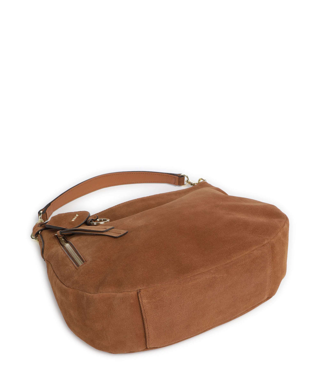 Abro Suede Juna Small Hobo bag cuoio