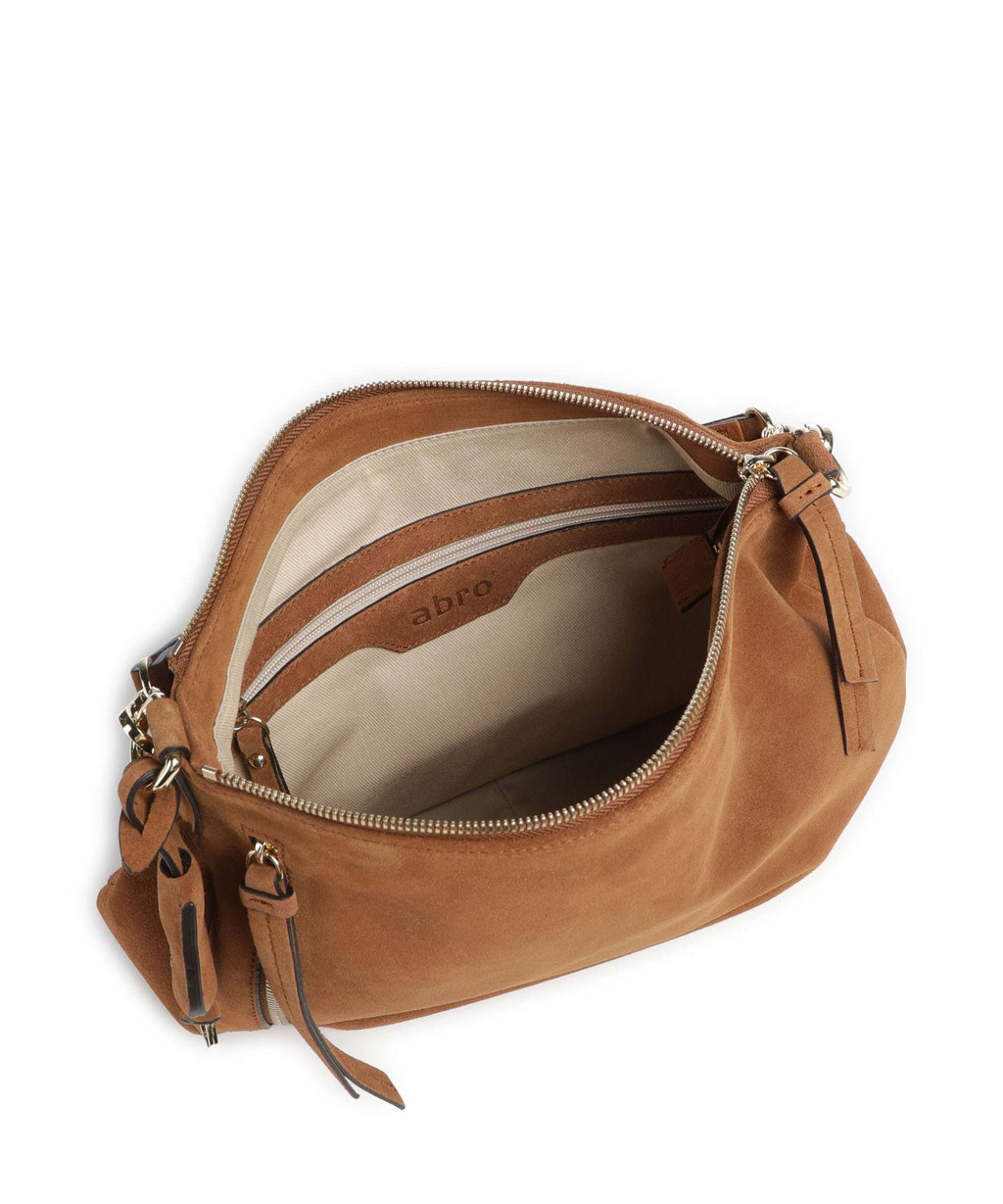 Abro Suede Juna Small Hobo bag cuoio
