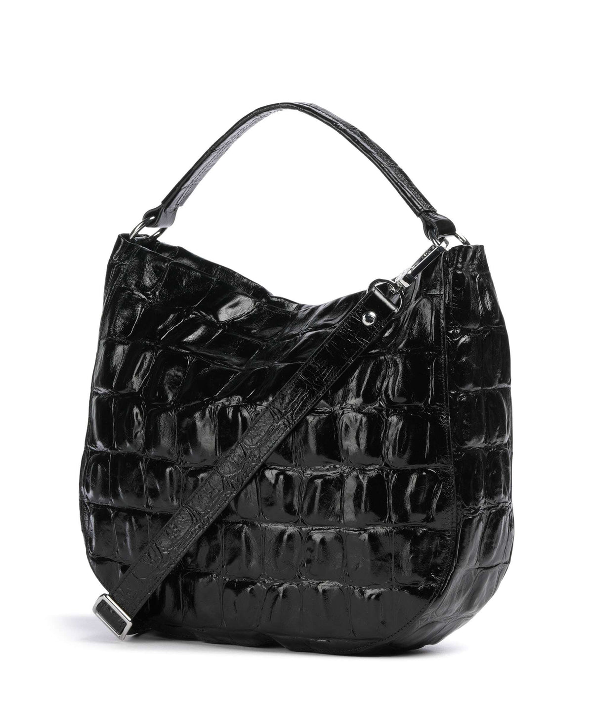 Abro Maxi Cocco Mia Hobo bag black/nickel