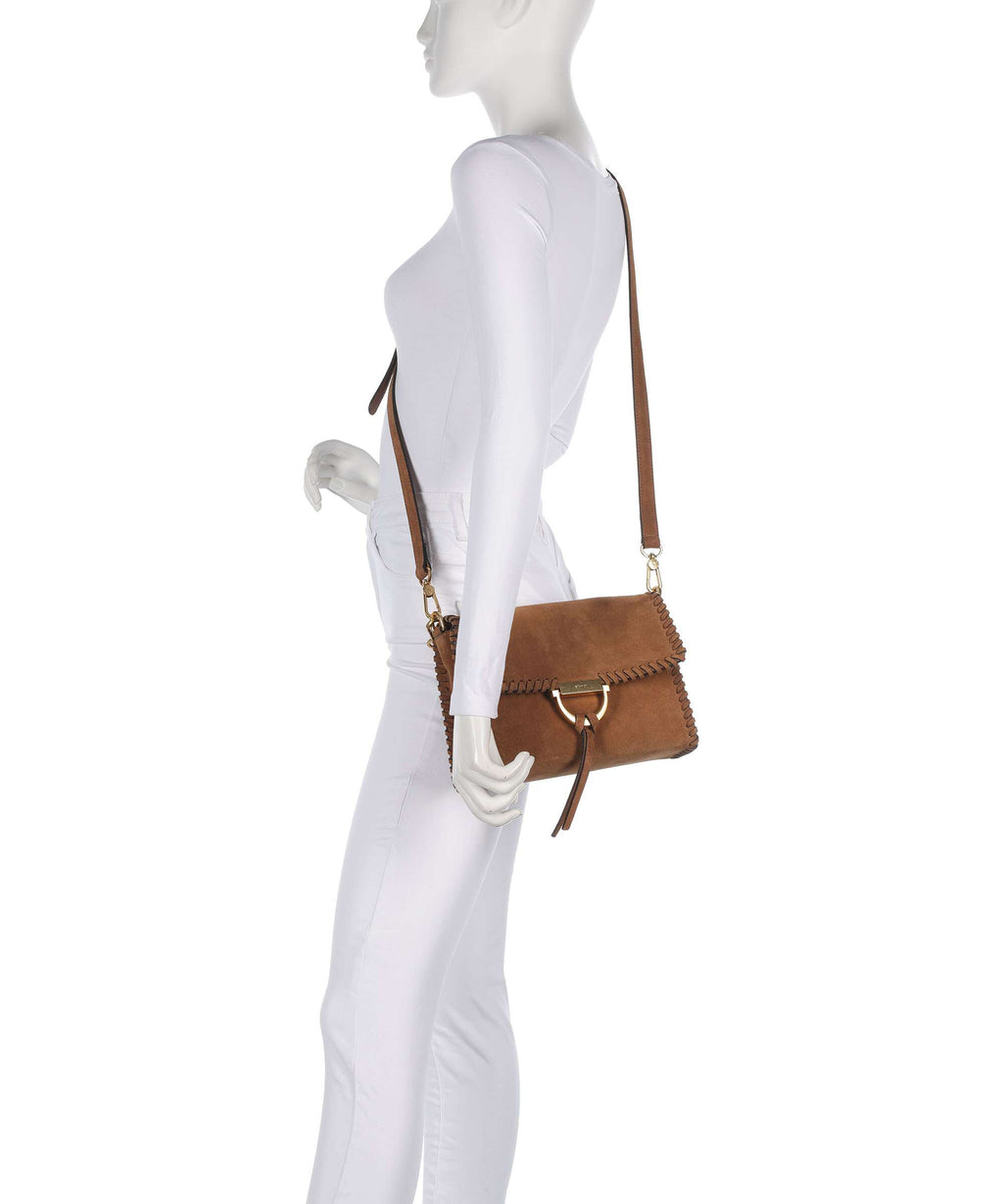 Abro Suede Temi Stitch Shoulder bag cuoio