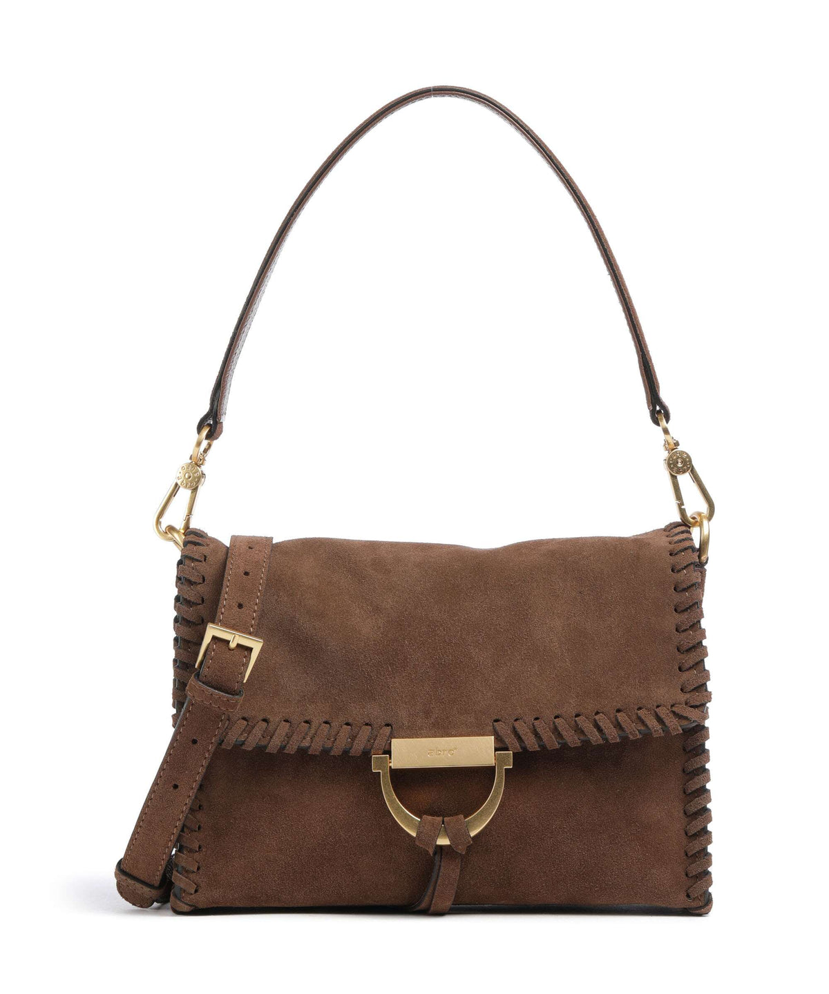 Abro Suede Temi Stitch Shoulder bag wood