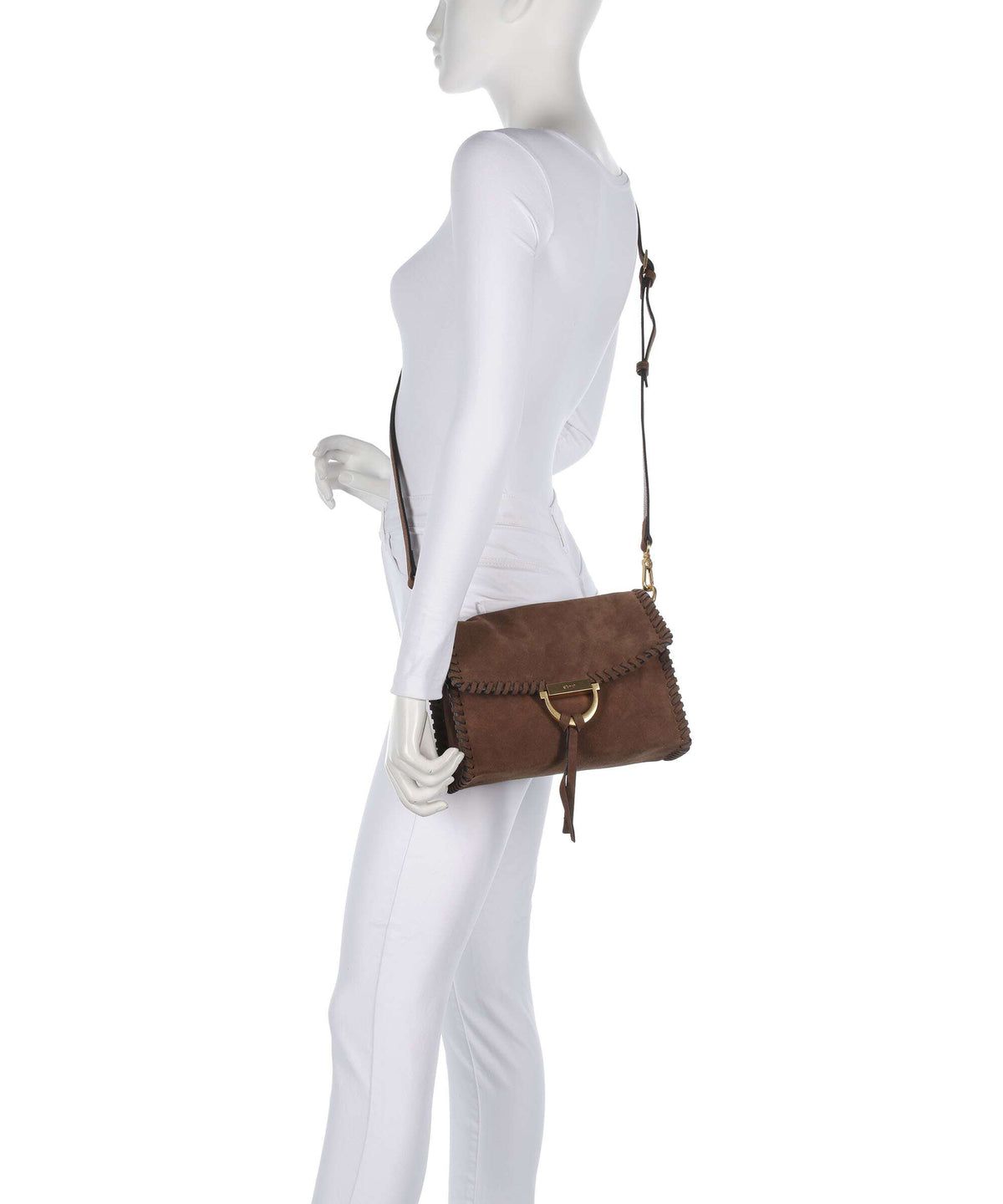 Abro Suede Temi Stitch Shoulder bag wood