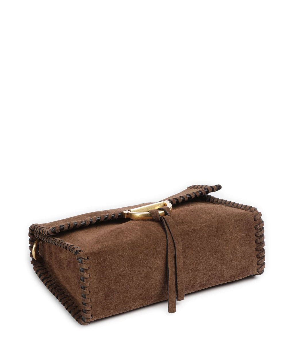 Abro Suede Temi Stitch Shoulder bag wood