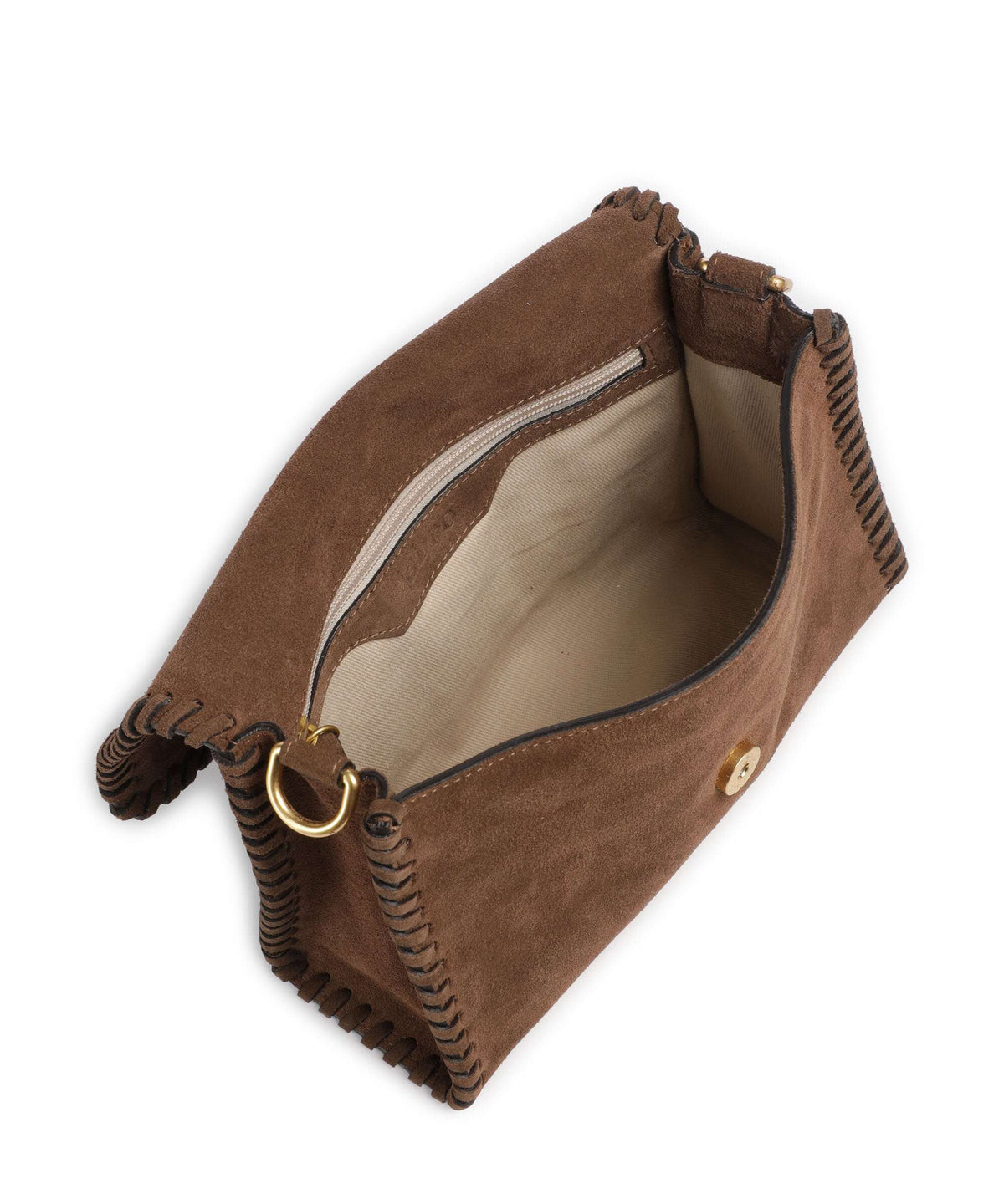 Abro Suede Temi Stitch Shoulder bag wood