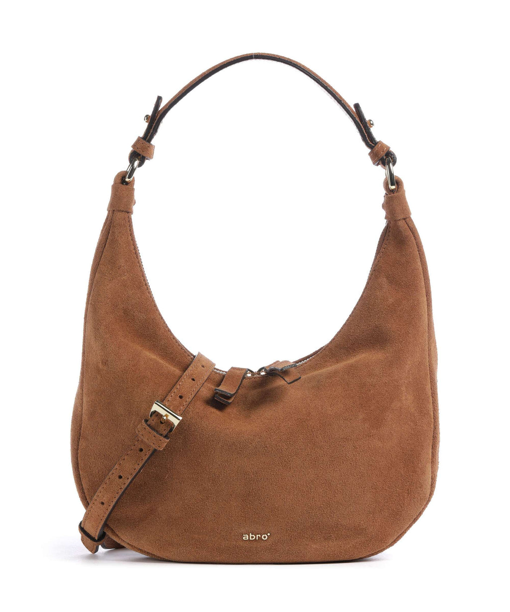 Abro Suede Nana Mini Hobo bag cuoio
